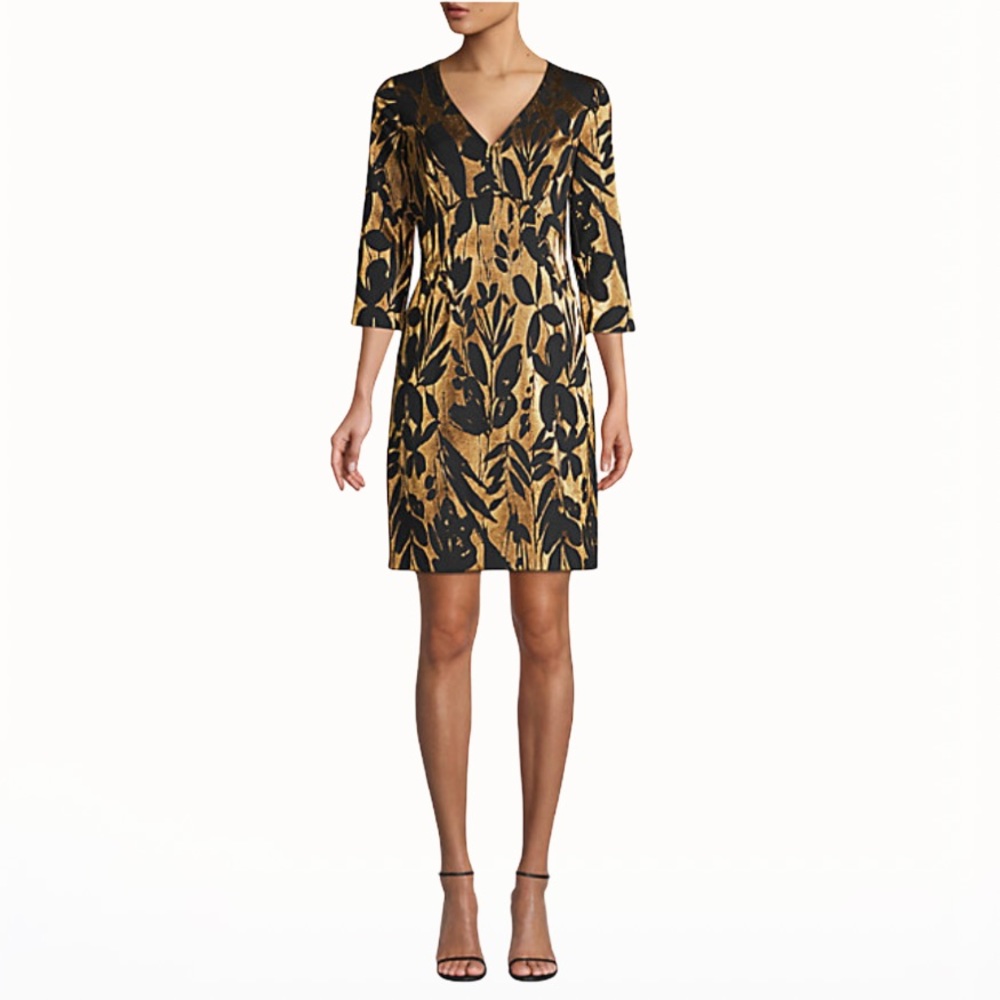 Trina Turk Muni Metallic Jacquard Sheath Dress -10 - Picture 12 of 16